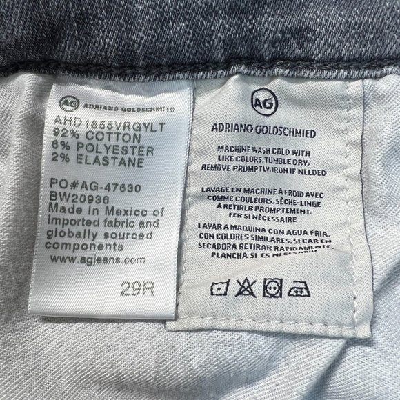 AG Adriano Goldschmied Jeans 29R Women Gray Prima Ankle Cigarette Denim Skinny - Picture 11 of 15